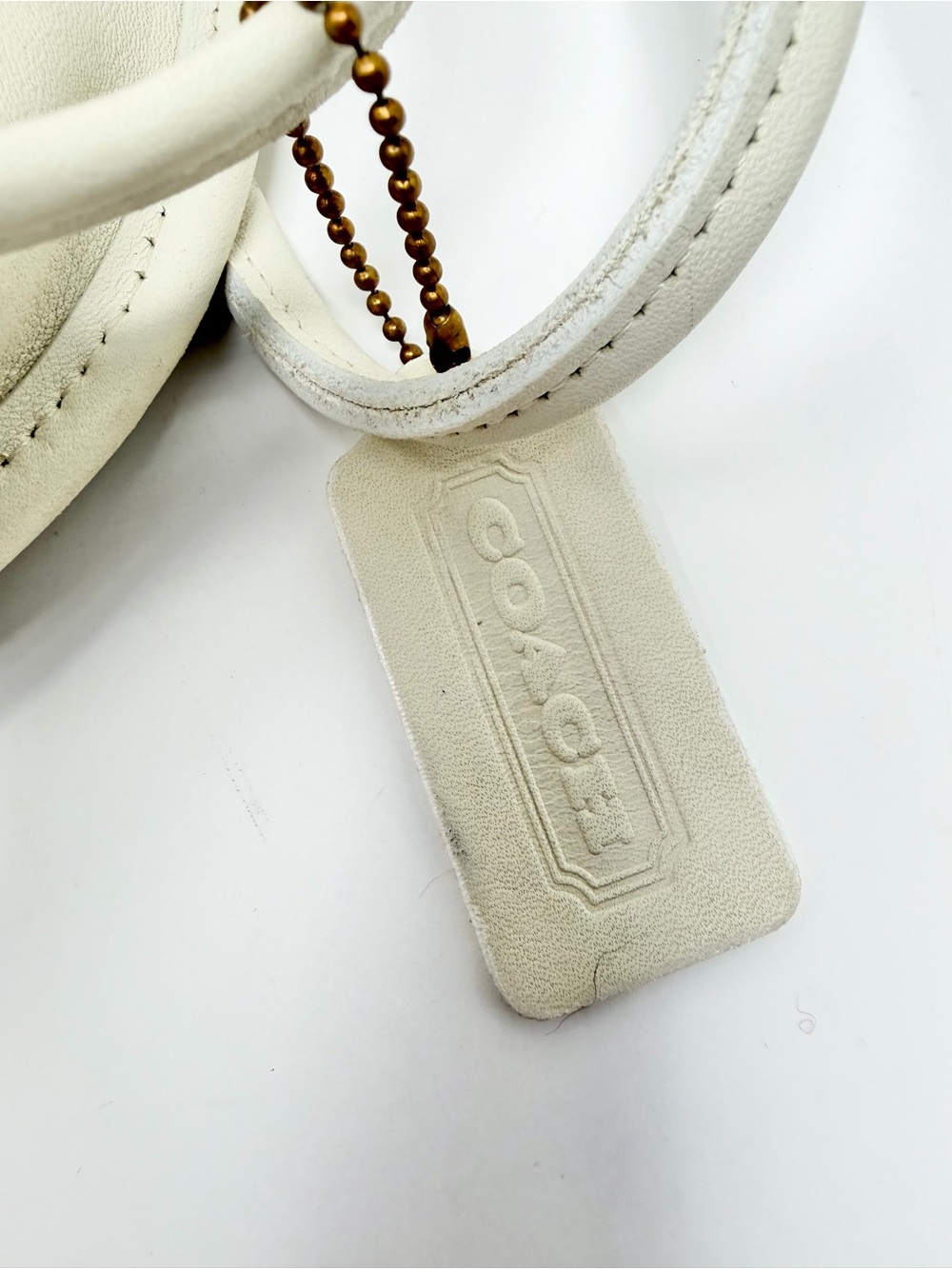 Vintage Coach Casey Crossbody Bag White Bone Leather 0204-351 - Picture 4 of 11